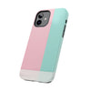 Stylish Tough Phone Case - Pastel Pink and Mint Design