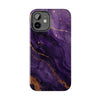 Elegant Purple Marble Tough Phone Case with Gold Accents