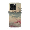 Mountain Blossom Tough Phone Case - Durable Phone Protector with Cherry Blossom and Scenic Design