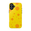 Cheerful Cheese Pattern Tough Phone Case - Vibrant Yellow with Orange Dots