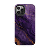 Elegant Purple Marble Tough Phone Case with Gold Accents