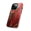 Elegant Red with Gold Veins Tough Phone Case