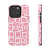 Chic Floral Tough Phone Case - Stylish Pink Frame Design