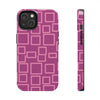 Vibrant Pink Geometric Tough Phone Case - Stylish and Durable Protection