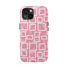 Chic Floral Tough Phone Case - Stylish Pink Frame Design