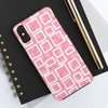 Chic Floral Tough Phone Case - Stylish Pink Frame Design