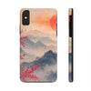 Elegant Cherry Blossom Phone Case - Tough Protection with Scenic Mountain Design