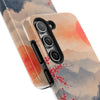 Elegant Cherry Blossom Phone Case - Tough Protection with Scenic Mountain Design