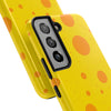 Cheerful Cheese Pattern Tough Phone Case - Vibrant Yellow with Orange Dots