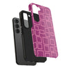 Vibrant Pink Geometric Tough Phone Case - Stylish and Durable Protection