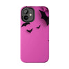 Halloween Bat Pattern Tough Phone Case - Pink Spooky Protection