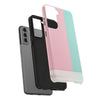 Stylish Tough Phone Case - Pastel Pink and Mint Design