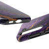 Elegant Purple Marble Tough Phone Case with Gold Accents