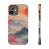 Elegant Cherry Blossom Phone Case - Tough Protection with Scenic Mountain Design