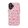 Chic Floral Tough Phone Case - Stylish Pink Frame Design