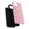 Chic Floral Tough Phone Case - Stylish Pink Frame Design