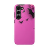 Halloween Bat Pattern Tough Phone Case - Pink Spooky Protection