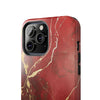 Elegant Red with Gold Veins Tough Phone Case