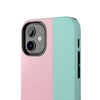 Stylish Tough Phone Case - Pastel Pink and Mint Design