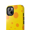 Cheerful Cheese Pattern Tough Phone Case - Vibrant Yellow with Orange Dots