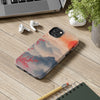 Elegant Cherry Blossom Phone Case - Tough Protection with Scenic Mountain Design