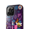 Whimsical Tough Phone Case - Colorful Animal and Floral Design