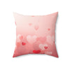 Romantic Heart-Themed Square Pillow - Perfect for Valentine's Day Decor