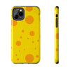 Cheerful Cheese Pattern Tough Phone Case - Vibrant Yellow with Orange Dots