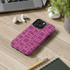 Vibrant Pink Geometric Tough Phone Case - Stylish and Durable Protection