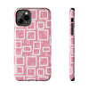 Chic Floral Tough Phone Case - Stylish Pink Frame Design