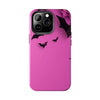 Halloween Bat Pattern Tough Phone Case - Pink Spooky Protection