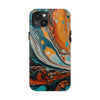 Vibrant Marble Tough Phone Case - Unique Artistic Design for Protection