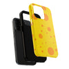 Cheerful Cheese Pattern Tough Phone Case - Vibrant Yellow with Orange Dots