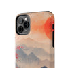 Elegant Cherry Blossom Phone Case - Tough Protection with Scenic Mountain Design