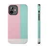 Stylish Tough Phone Case - Pastel Pink and Mint Design