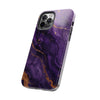 Elegant Purple Marble Tough Phone Case with Gold Accents