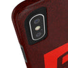 Durable Tough Phone Case - Stylish Red Wood Design for Protection