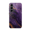 Elegant Purple Marble Tough Phone Case with Gold Accents