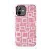 Chic Floral Tough Phone Case - Stylish Pink Frame Design