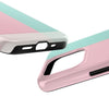 Stylish Tough Phone Case - Pastel Pink and Mint Design