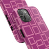 Vibrant Pink Geometric Tough Phone Case - Stylish and Durable Protection