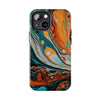 Vibrant Marble Tough Phone Case - Unique Artistic Design for Protection