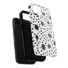 Trendy Tough Phone Case with Black Polka Dots