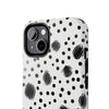 Trendy Tough Phone Case with Black Polka Dots