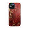 Elegant Red with Gold Veins Tough Phone Case