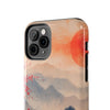 Elegant Cherry Blossom Phone Case - Tough Protection with Scenic Mountain Design