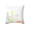 Floral Square Pillow | Soft Spun Polyester Cushion for Cozy Decor