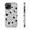 Trendy Tough Phone Case with Black Polka Dots