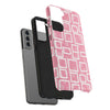 Chic Floral Tough Phone Case - Stylish Pink Frame Design