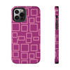 Vibrant Pink Geometric Tough Phone Case - Stylish and Durable Protection